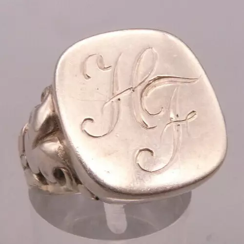 Ring Silber 835 seltener antiker Siegelring mit Monogrammbuchstaben