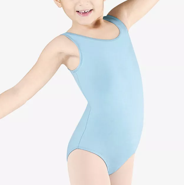 NWT Bloch Dance Girls Dynamic Microlux Tank Leotard, Blue Size 6x/7