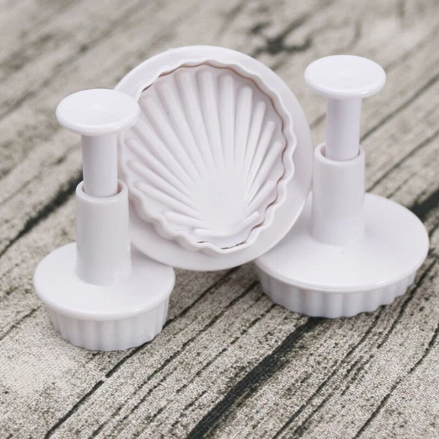 3 piezas Cortador de émbolo para decoración de pasteles fondant herramientas moldeado galletas M-AH