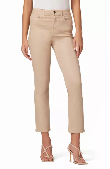 Joe's Jeans The Callie Coated Cropped Jeans In Latte