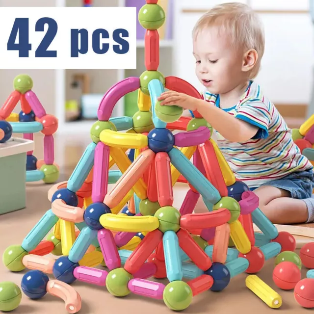 Toddler Magnetic Rod DIY Building Blocks Educational Toys Sensory Montessori Toy