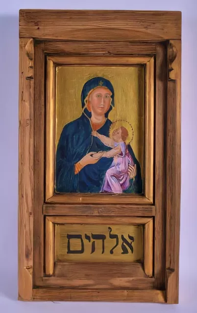 ANTIQUE 18th/19th CENTURY Orthodox HAND PAINTED GILT WOOD ICON