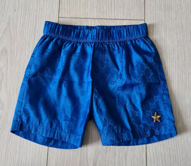 Pantaloncini Da Bagno Gucci Bambino Monogramma Gg Logo Jacquard Tessuti Stella Baule 18 24