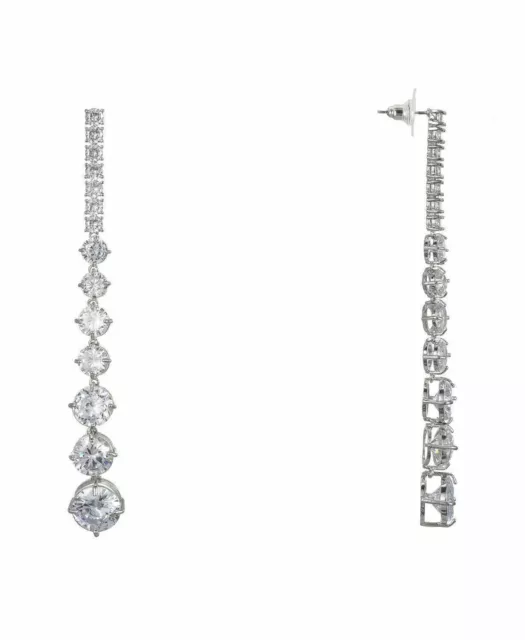 Nina Linear Drop Cubic Zirconia Earrings