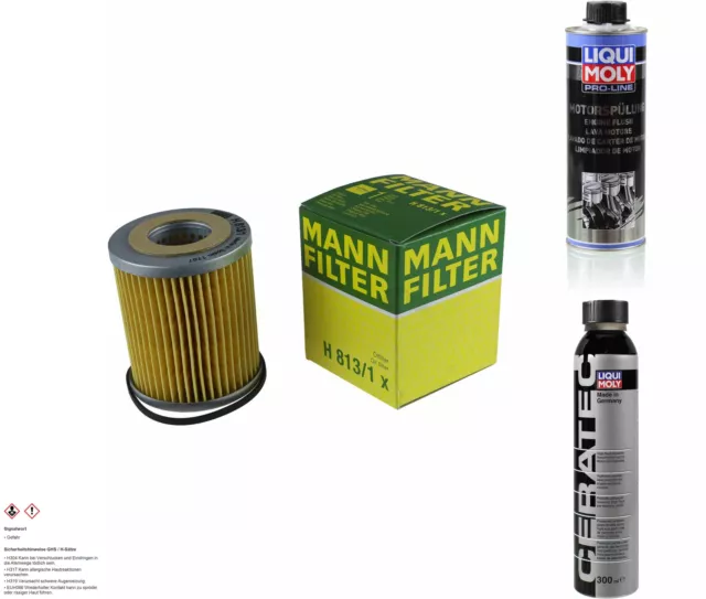 MANN-FILTER ÖLFILTER H 813/1 x + LIQUI MOLY Cera Tec 3721 + Motorspülung 2427