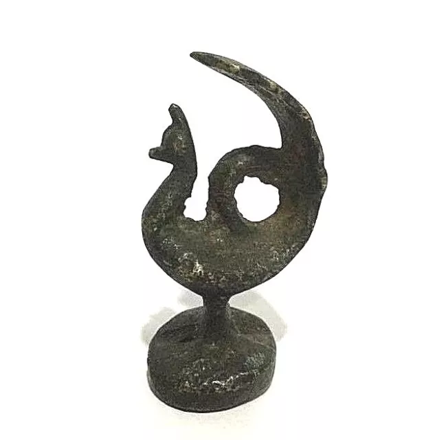 Antique Golden triangle Burmese Bronze Peacock Bird Opium Weight 95 g