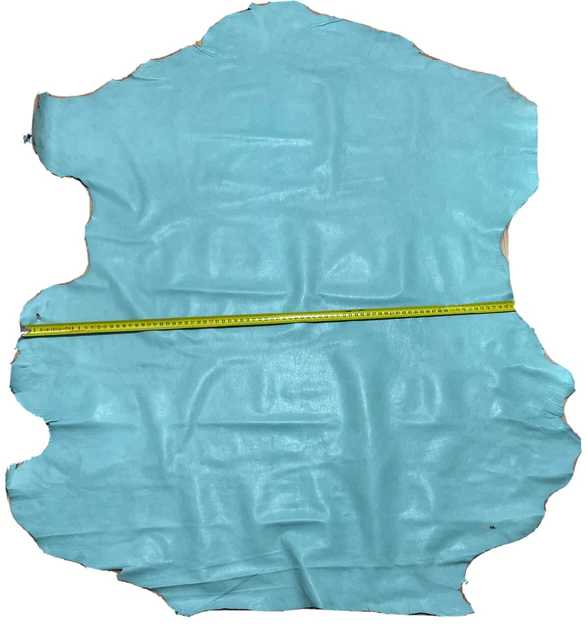 Lederhaut 0,5 mm Blau Ocea Lederstück Echtleder Lammleder Echt Leder 107x81 Cm