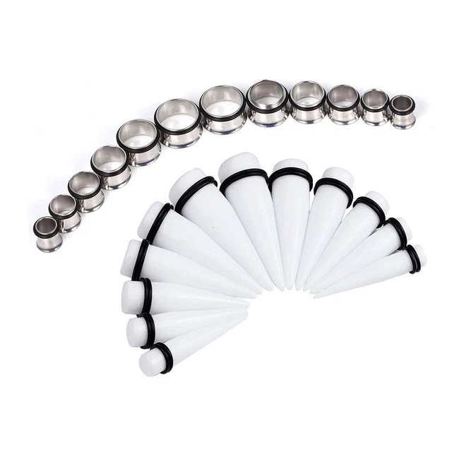jAHY Ear Stretching Kit Plugs & Tapers Set 24× Big Gauges 00G-20MM -US STOCK