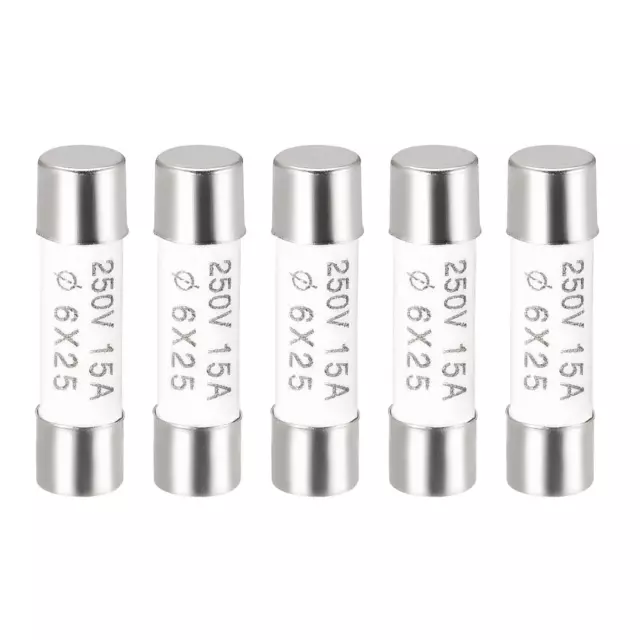 Céramique Fusibles à Cartouche 15A 250V 6x25mm Fusibles pour Amplificateur 5Pcs