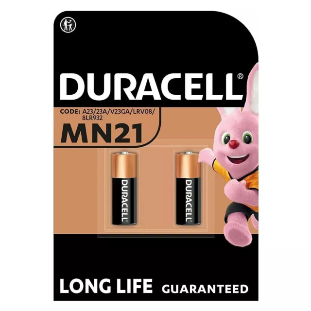 2 Batterie Duracell MN21 Batteria Pila 12V 23A Telecomandi Cancelli Allarmi