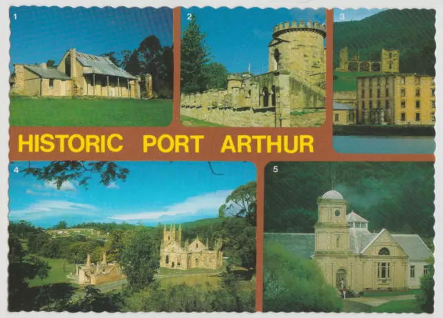 Australia TASMANIA TAS Historic PORT ARTHUR NCV PAC7 multiview postcard c1980s