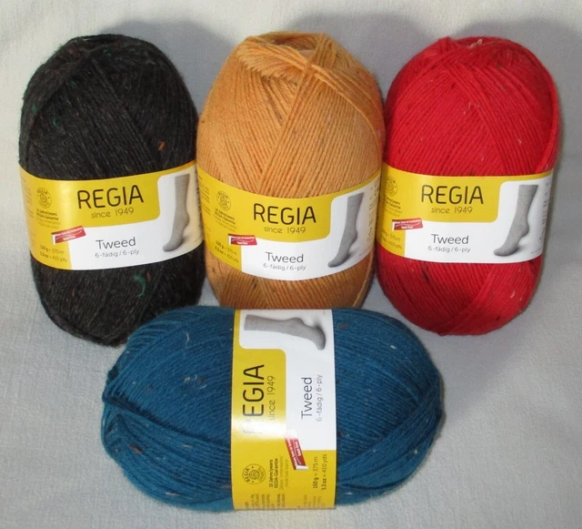 (66€/kg) 150 gr REGIA TWEED uni Sockenwolle 6-fach / 6-fädig