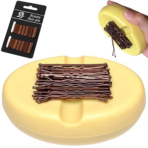 Bobby Pin Holder Hair Clip Magnetic Holder Sewing Pin 24 Packs Bobby Pins Yellow