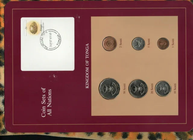 Coin Sets of All Nations Tonga UNC 1,2,5,10,20,50 Seniti 1990