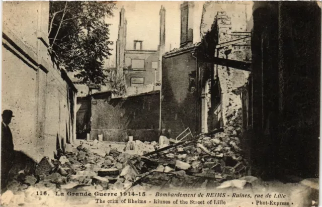 CPA MILITAIRE Bombardement de Reims, Ruines-Rue de Lille (316281)