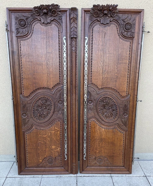 Antique French Carved Armoire Doors Architectural Salvage Design Reclaimed 5