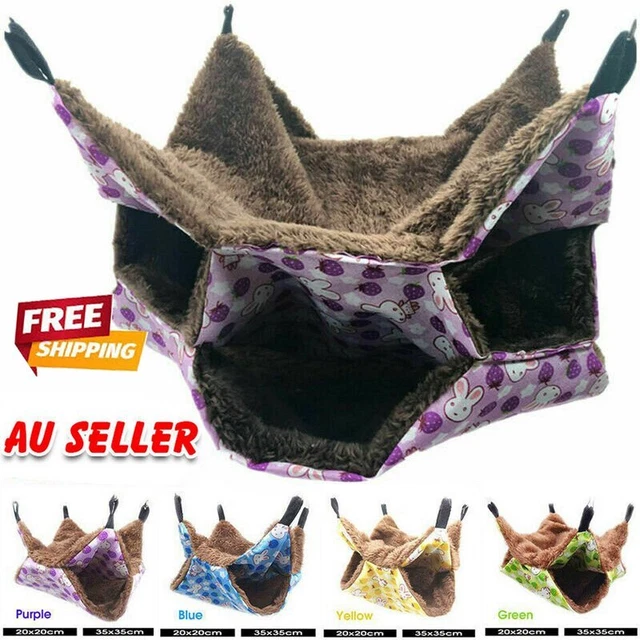 Pet Hammock Hamster Rat Bird Parrot Ferret Hanging Bed Cushion House 2 Layer HG