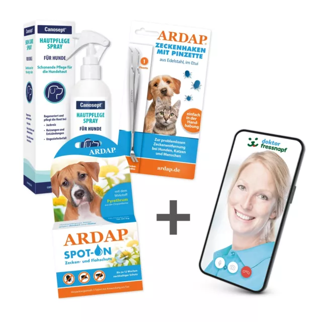 ARDAP Dr. Fressnapf Floh- und Zeckenschutz-Paket für Hunde M (191,96€/1l)