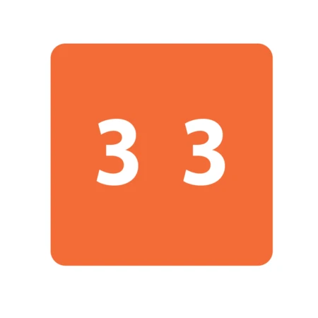 NEVS XN-JL-3 Ames - Filing Labels - Large - Number 3 1-7/8" x 1-7/8" Orange