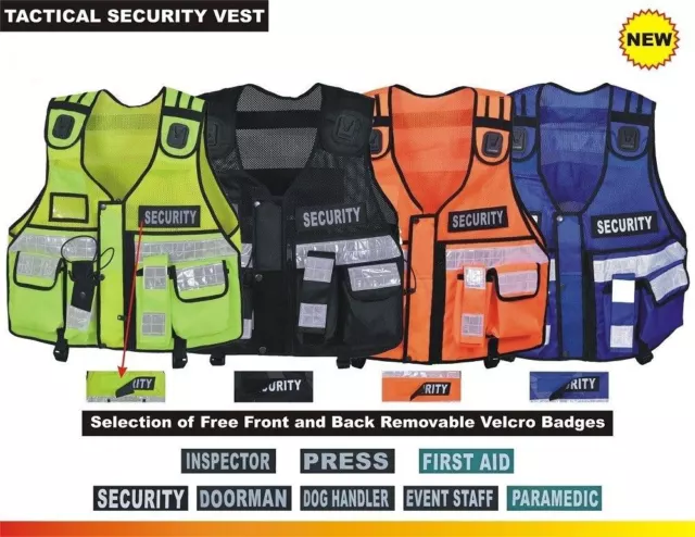 Tactical Vest Security, Enforcement, CCTV, Dog Handler, Press, High Visibility
