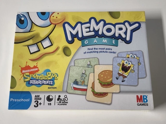 Spongebob Squarepants Memory Game Kids Matching Memory Nickelodeon 2008