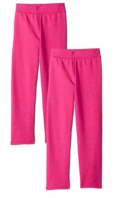 2 PACK Big Girls' Comfortsoft Ecosmart Open Bottom, Pink, Size XL OK282