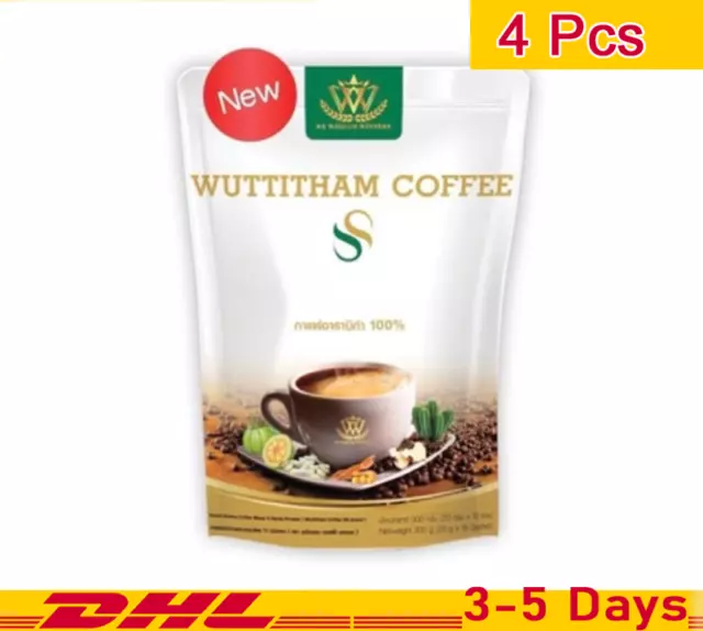 4X Wuttitham Café Instantáneo Salud Forma Adelgazante Anti Envejecimiento Control de Peso