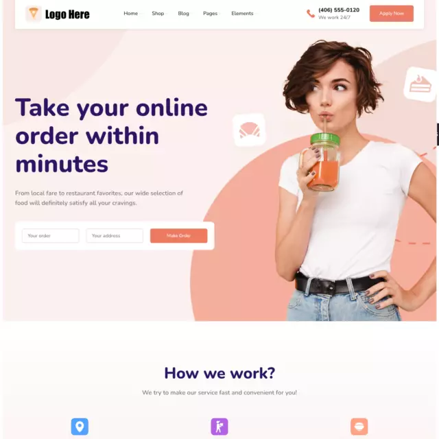 Food Delivery Website Design with Free 5GB VPS Web Hosting