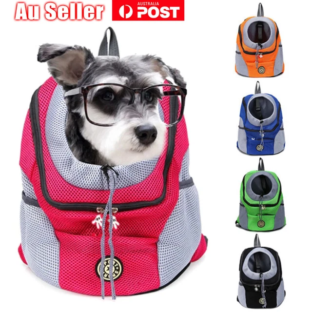 Double Shoulder Portable Travel Mesh Backpack Outdoor Pet Dog Front Carrier Bag