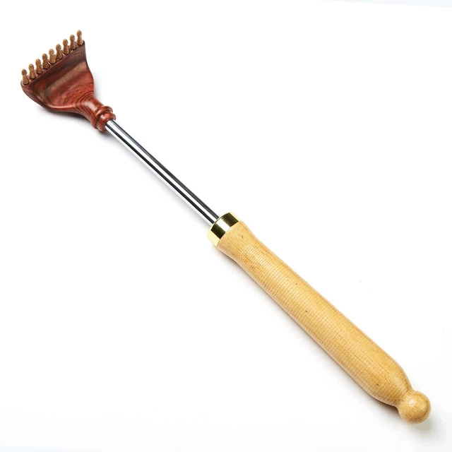 Lyingaifei Back Scratcher with Retractable Metal Tube Anti-Itch Coffee Color