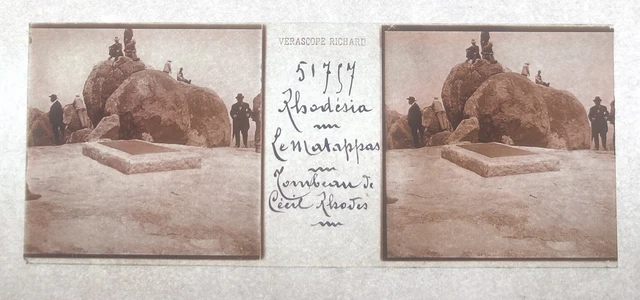 RHODESIA AFRIQUE 1890 PLAQUE VERASCOPE RICHARD 45x107 VUE STEREOSCOPIQUE