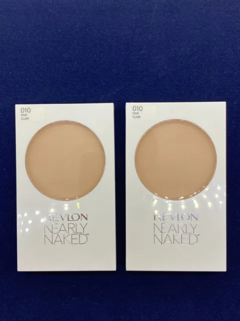 Revlon Nearly Naked Pressed Powder - FAIR # 010 - TWO - Both Brand New / Sealed