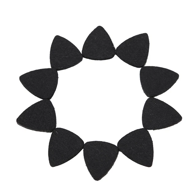 (Black)10x High Quality Wool Felt Picks Plectrums 3mm For Guitar Ukulele EMB