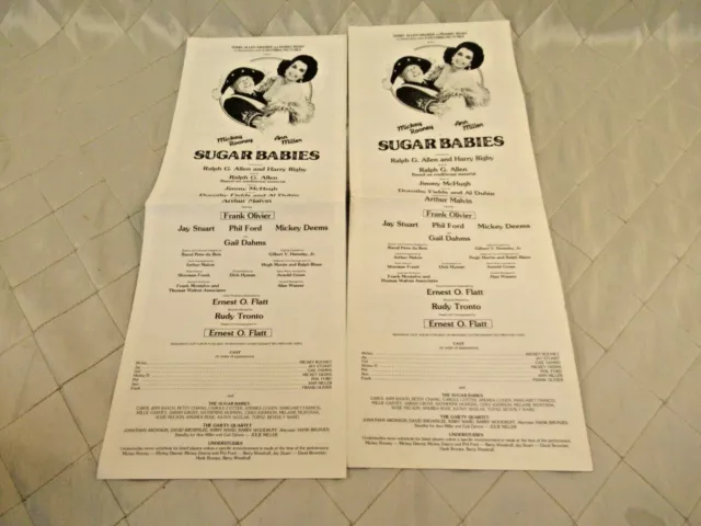Sugar Babies Broadway Programs 2 Ann Miller Mickey Rooney Musical Revue 1979 VTG