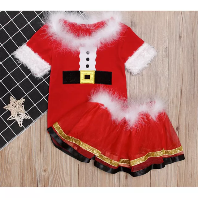 Kids Girls Xmas Outfits Performance Christmas Costume Stage Show Infant Baby