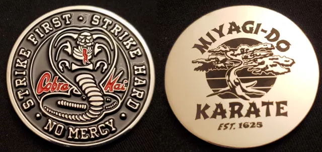 Cobra Kai Logo Silver Coin Karate Kid Netflix Series Old Film Snake Miyagi Do UK