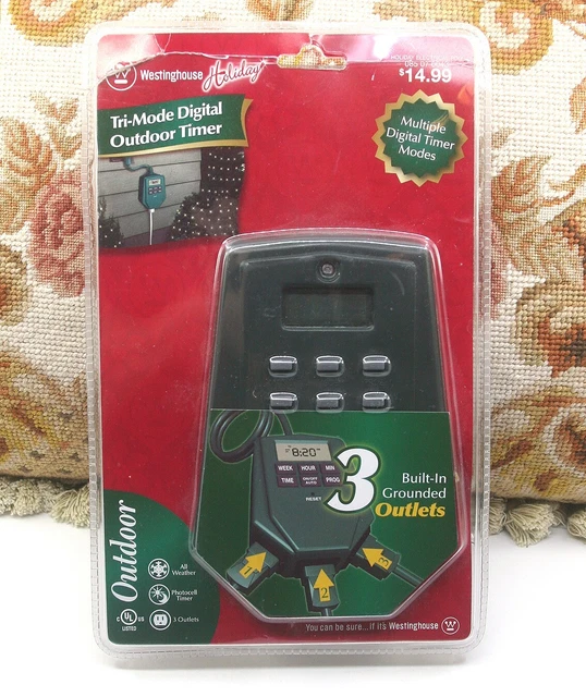WESTINGHOUSE HOLIDAY TRIMODE Digital Outdoor Christmas Light Timer 15