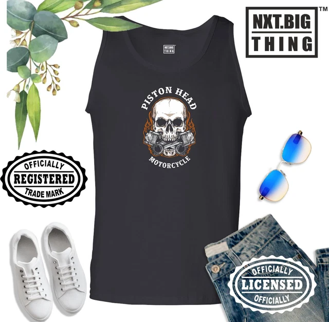 Piston Head Vest Bike Motorbike Motorcycle MC Racer Skull Joke Gift Men Tank Top