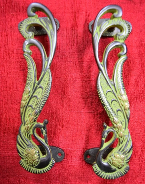 Peacock Theme Decorative Door Handle Handmade Unique Design Almirah Puller VR751