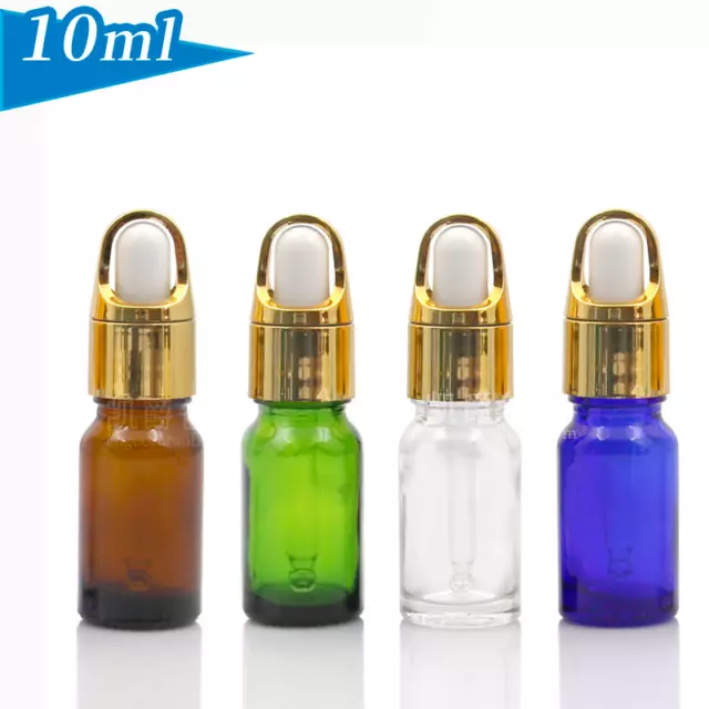 2~12 set 10ml Amber Eye Dropper Glass Bottle Essential Oil Pipette Aromatherapy