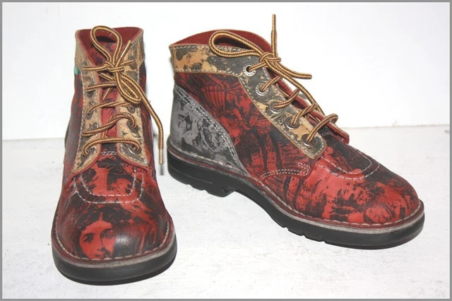 KICKERS  Bottines Boots Croûte de Cuir Coloré Taille 38 TBE