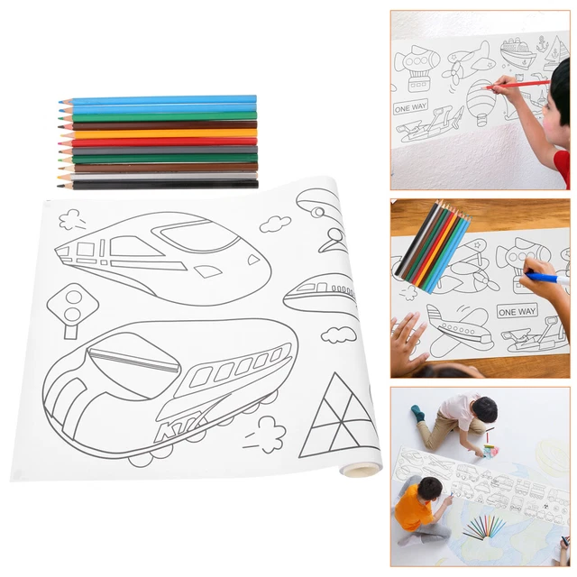 Poster Gigante Da Colorare Di Halloween 180x80 Cm, Attività Creativa Per Bambini, Tema Streghe E Zucca