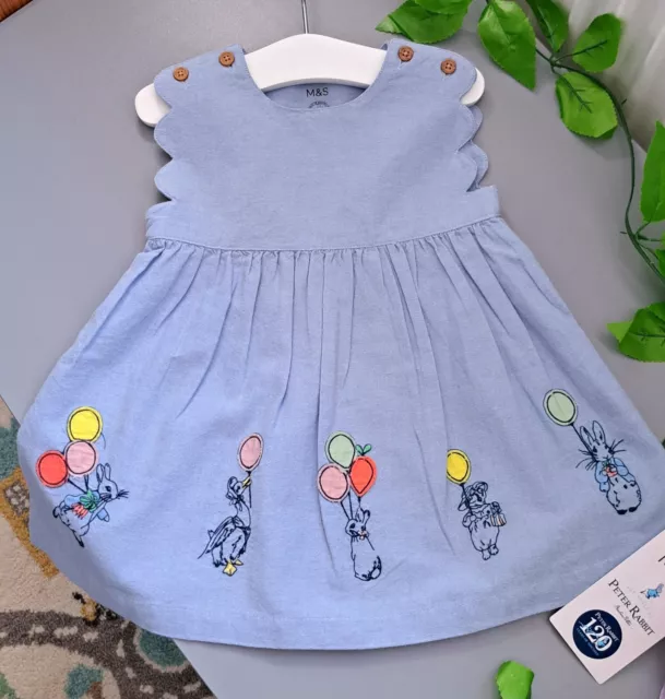 Baby Girl 6-9 Months BNWT M&s Supersoft Peter Rabbit Dress