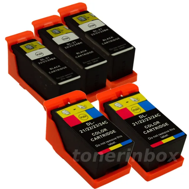 5 Pack New Ink Cartridges for Dell Series 21 22 23 24 V715w V515w P513w P713w