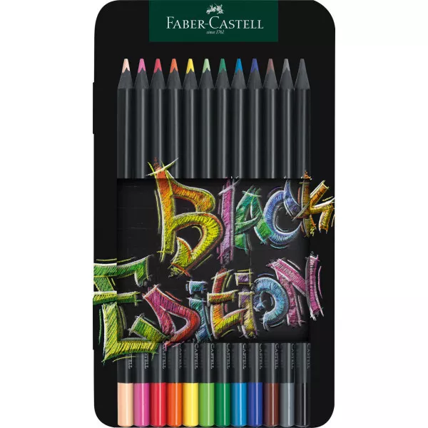 Crayons de couleur - Coloriage - Boîte métal de 12 crayons - Faber-Castell - Bl