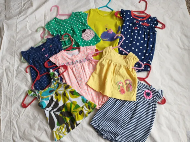 Lot Of 8 pc Baby Toddler Girls Size 3 Months Clothes Outfits Spring Summer EUC!