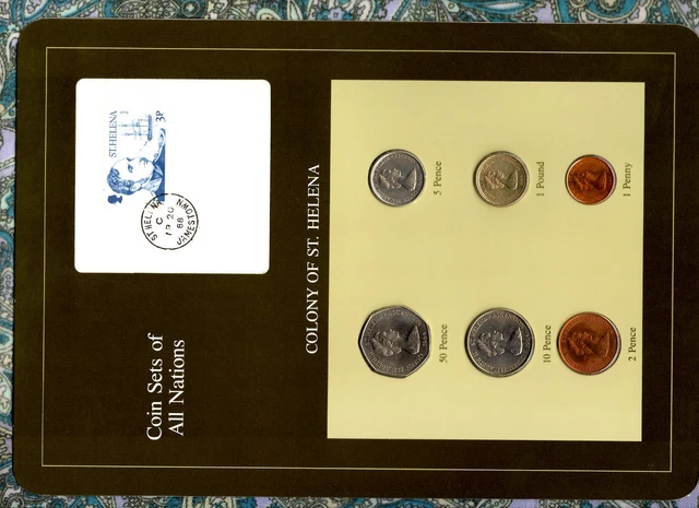 Coin Sets of All Nations St. Helena 1984 UNC 1 Pound 50,10,5,2,1 Pence AP.20.88