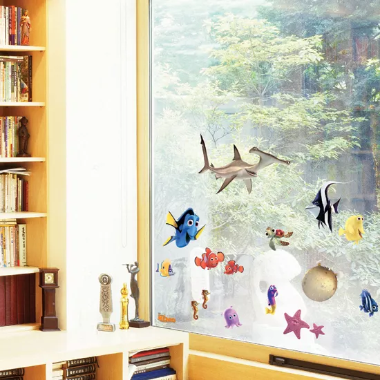 Pegatinas de pared Finding Nemo para decoración de habitaciones infantiles dibujos animados grandes