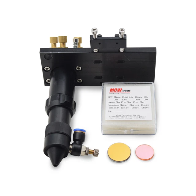 Mini Yellow CO2 Laser Head Mirror Frame Set 12/18/20mm Diameter 50.8mm Focal Length 1064nm Laser Engraving Cutting Machine