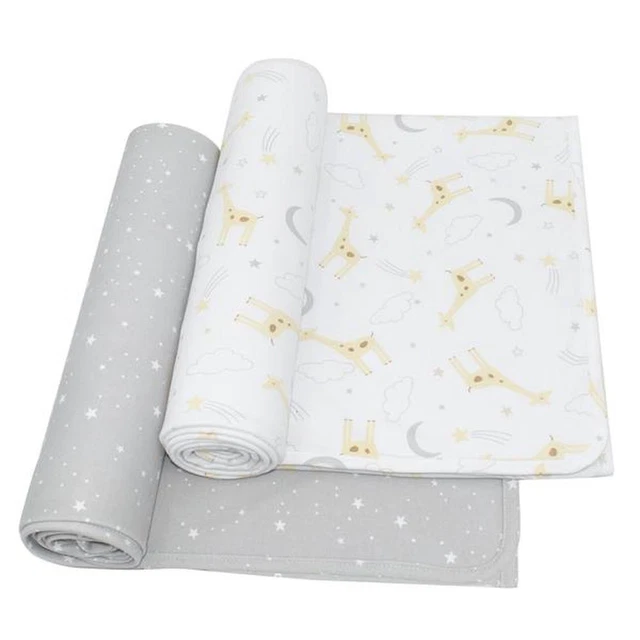 Living Textiles Jersey Wrap, 2 Pack (Noah/Grey Stars) Living Textiles